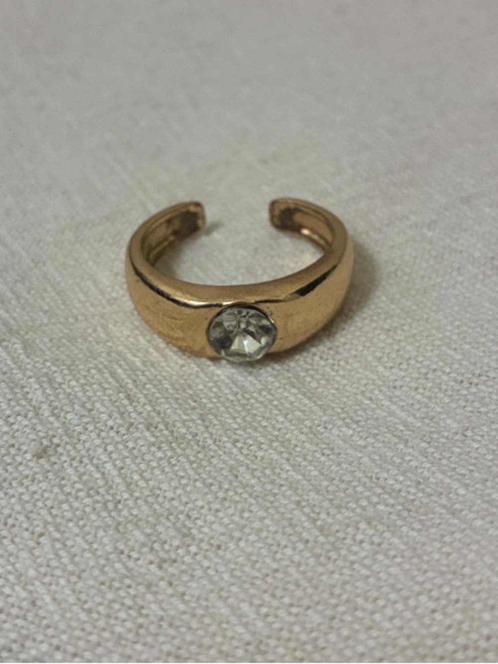 Gold-Tone Crystal Accent Adjustable Toe/Knuckle Ring
